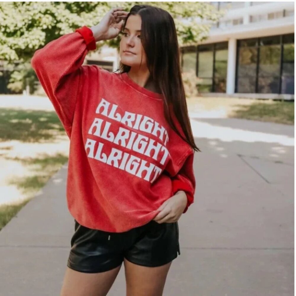 Charlie Southern corded Red Alright Sweatshirt xl